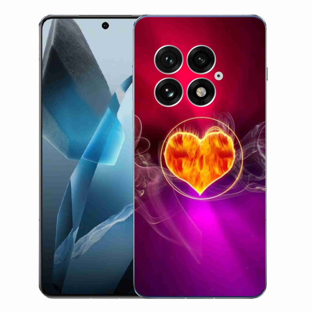 Gelový kryt mmCase na One Plus 13 - ohnivé srdce