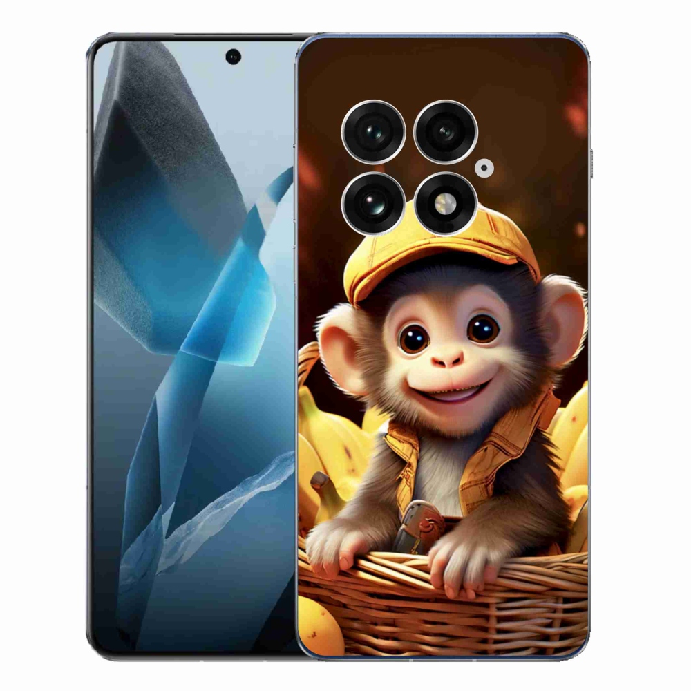 Gelový kryt mmCase na One Plus 13 - opice v košíku