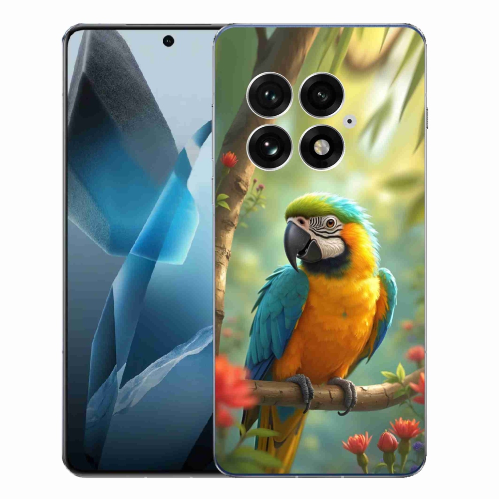 Gelový kryt mmCase na One Plus 13 - papoušek ara modrožlutá