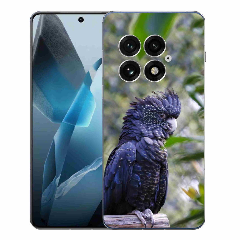 Gelový kryt mmCase na One Plus 13 - papoušek kakadu černý