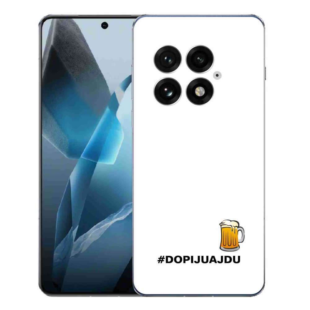 Gelový kryt mmCase na One Plus 13 - pivní motiv 1 bílé pozadí