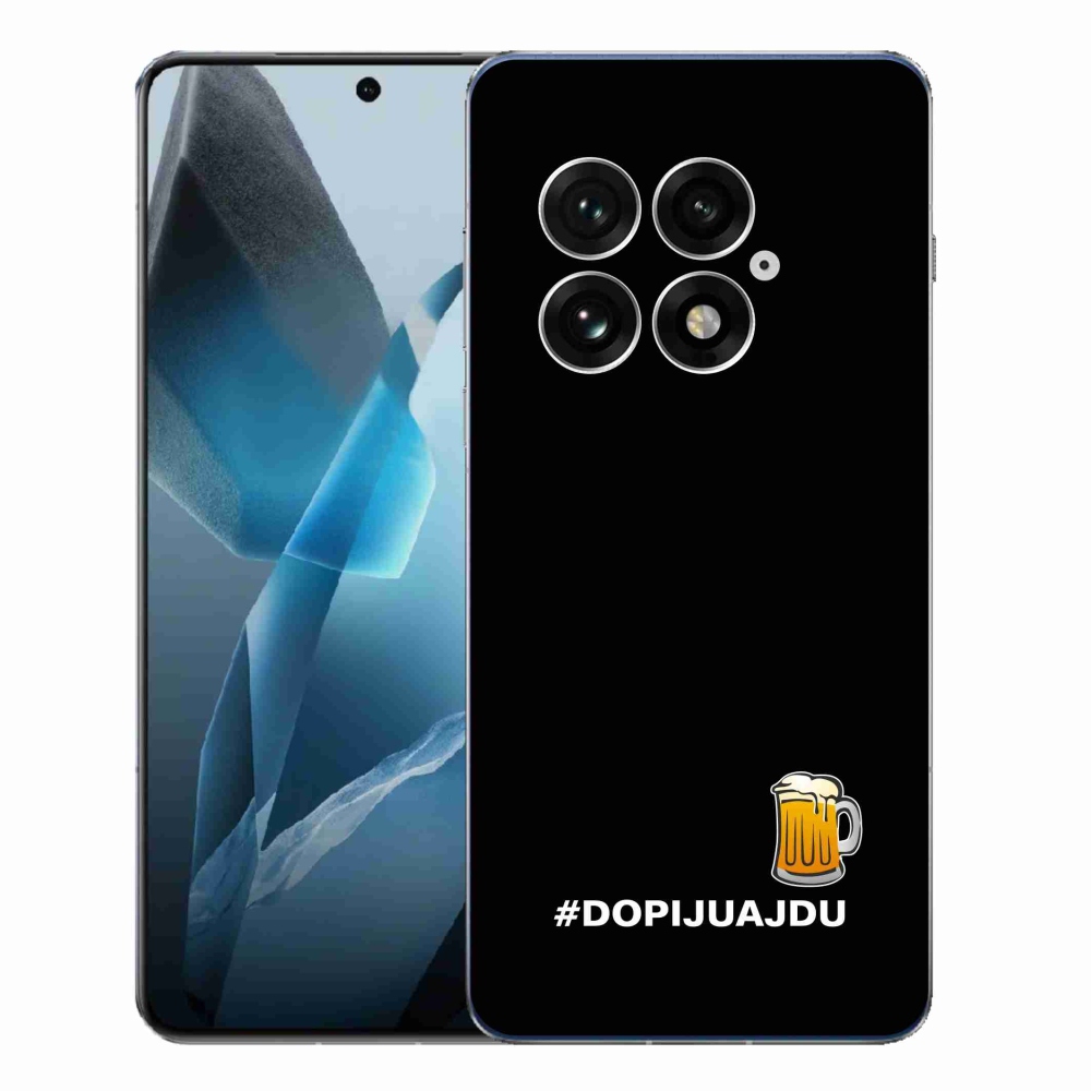 Gelový kryt mmCase na One Plus 13 - pivní motiv 1 černé pozadí