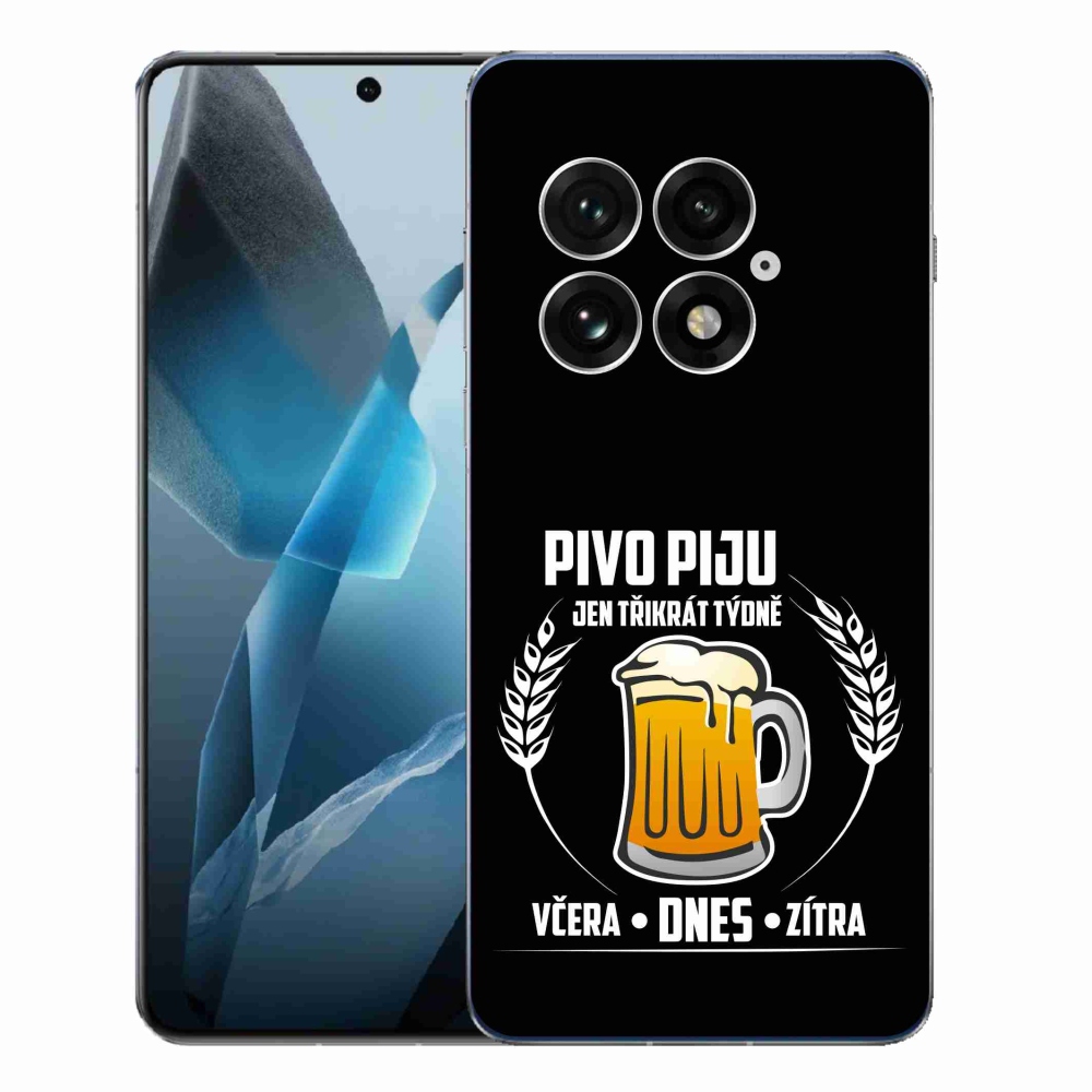 Gelový kryt mmCase na One Plus 13 - pivní motiv černé pozadí