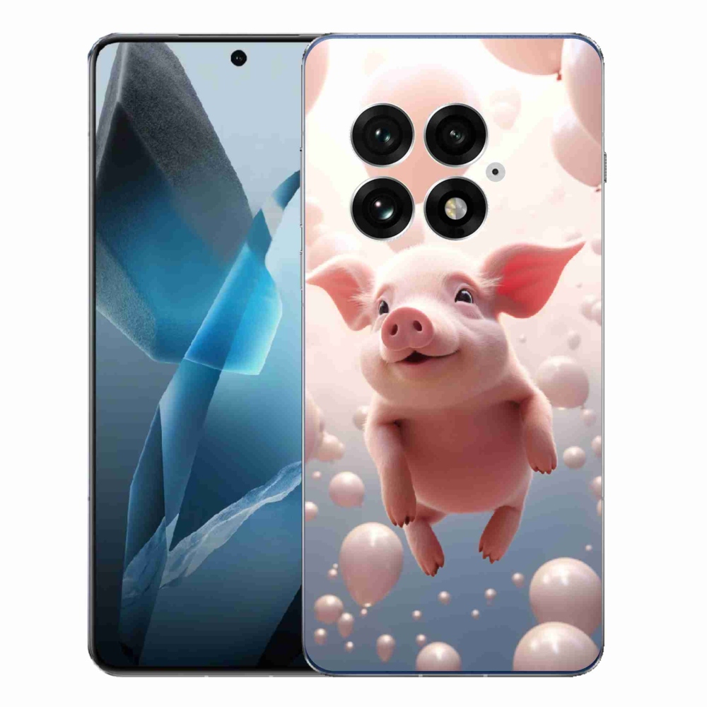 Gelový kryt mmCase na One Plus 13 - prasátko s balónky