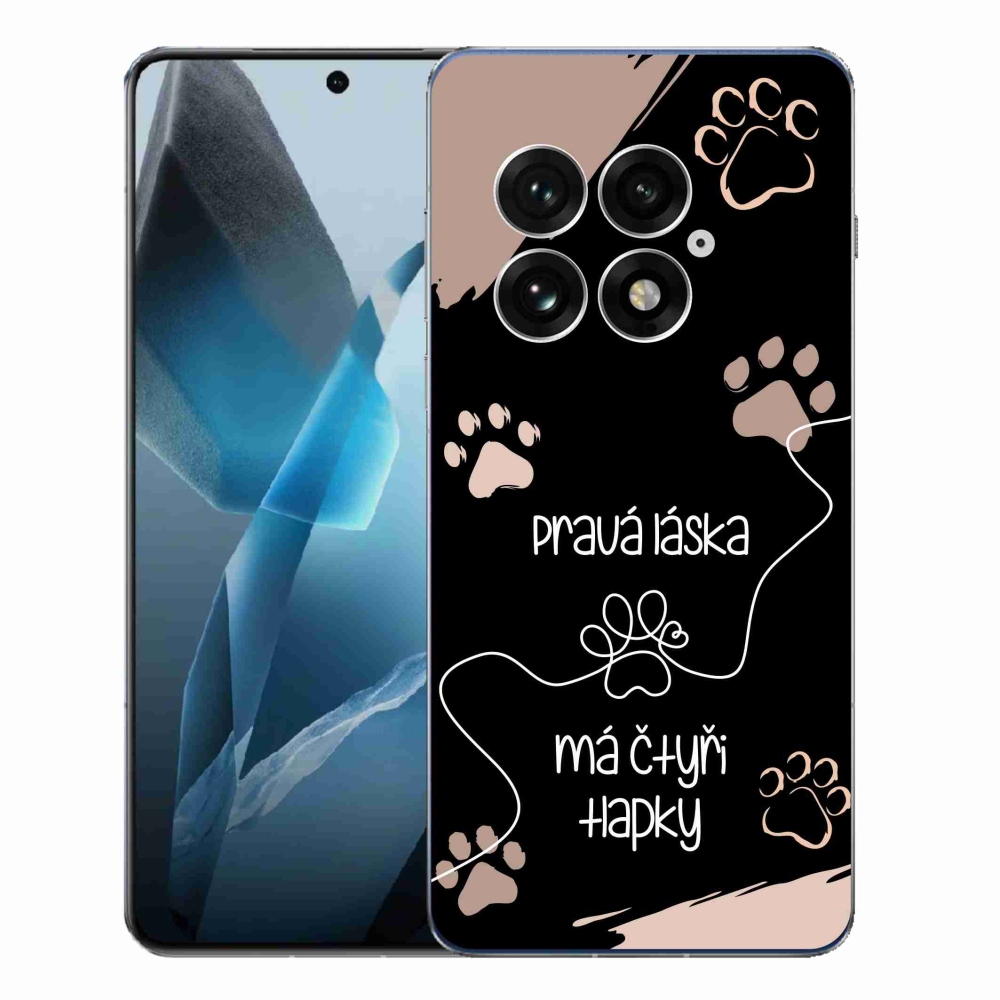 Gelový kryt mmCase na One Plus 13 - psí motiv 1 černé pozadí
