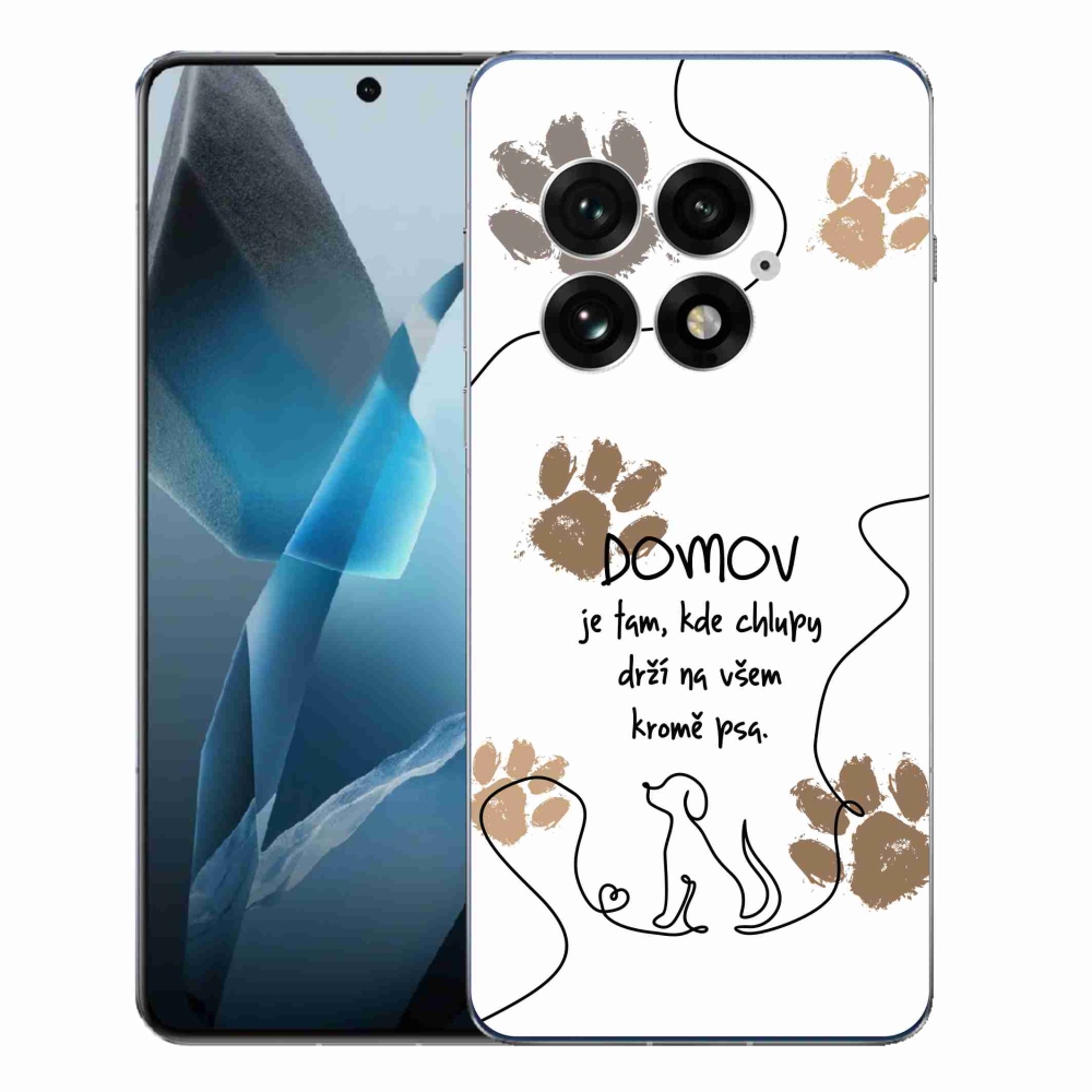 Gelový kryt mmCase na One Plus 13 - psí motiv bílé pozadí