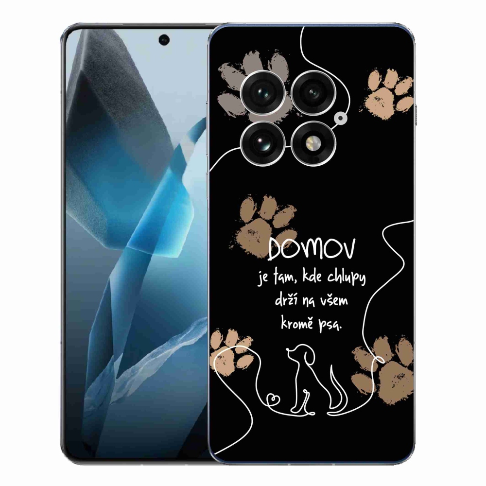 Gelový kryt mmCase na One Plus 13 - psí motiv černé pozadí
