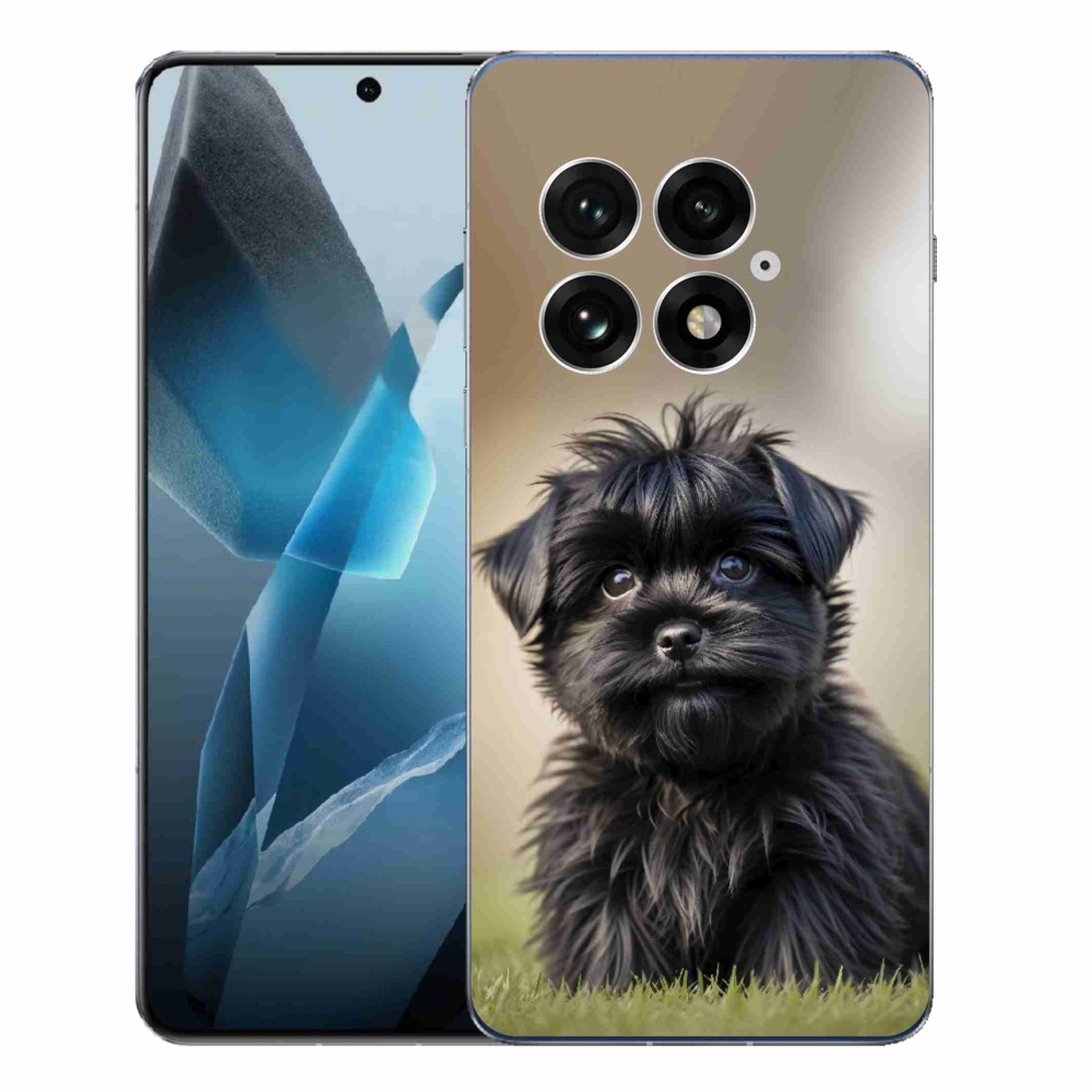 Gelový kryt mmCase na One Plus 13 - roztomilý černý pejsek