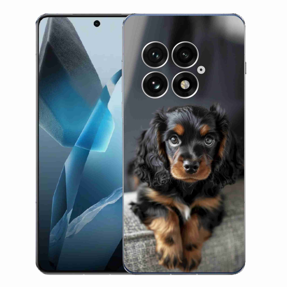 Gelový kryt mmCase na One Plus 13 - roztomilý dlouhosrstý jezevčík