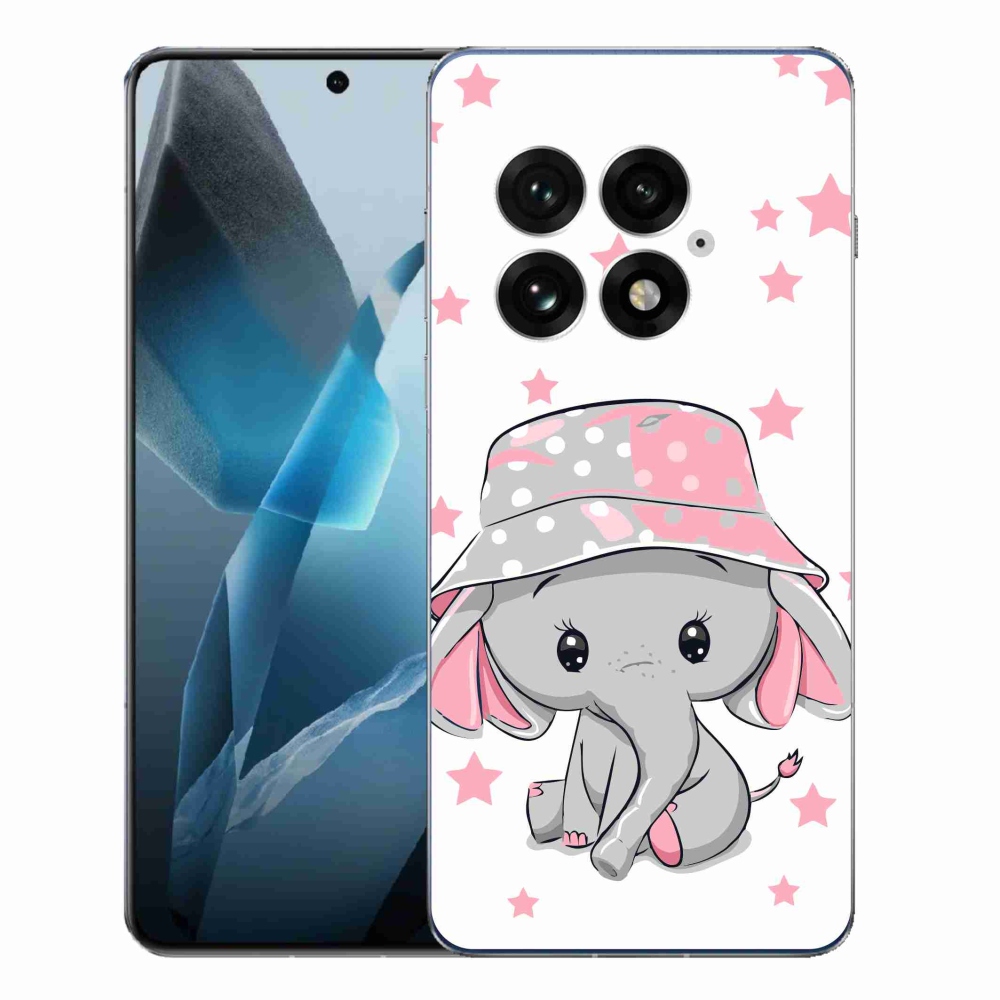 Gelový kryt mmCase na One Plus 13 - růžový slon