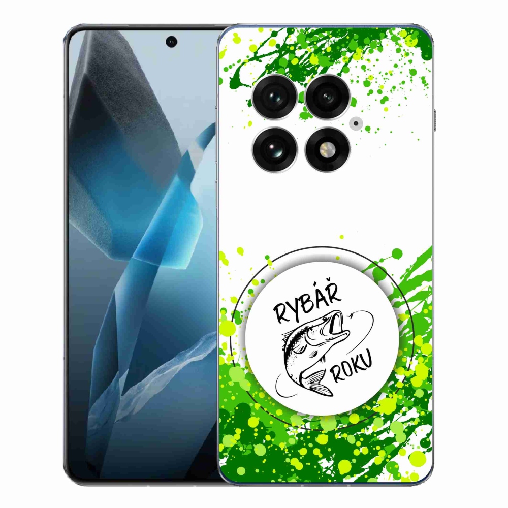 Gelový kryt mmCase na One Plus 13 - rybář roku bílé pozadí
