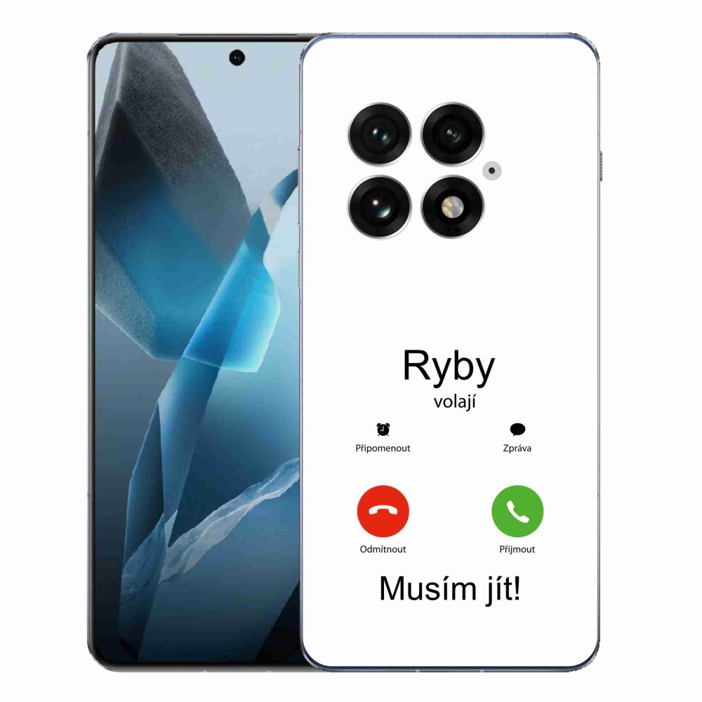 Gelový kryt mmCase na One Plus 13 - ryby volají bílé pozadí