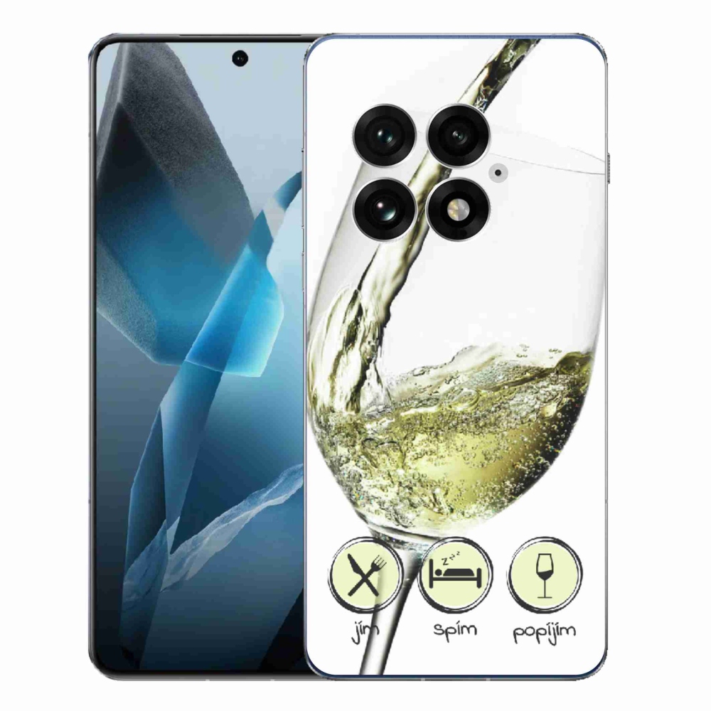 Gelový kryt mmCase na One Plus 13 - sklenička vína bílé
