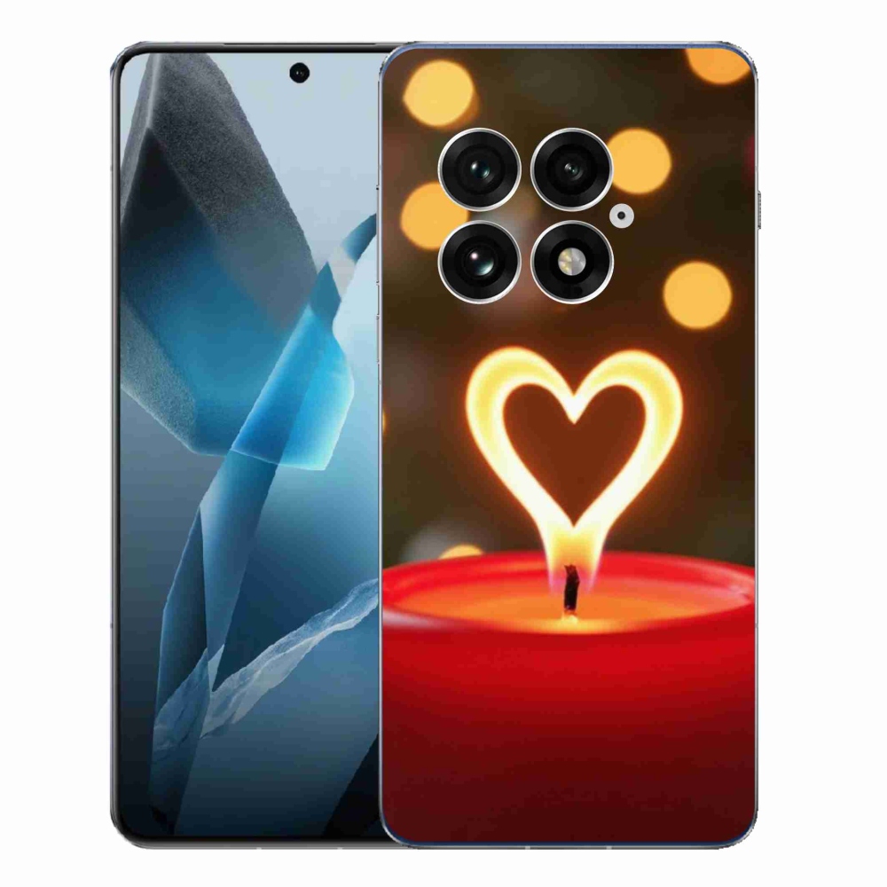 Gelový kryt mmCase na One Plus 13 - srdce z plamene