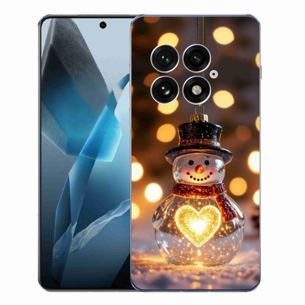 Gelový kryt mmCase na One Plus 13 - svítící vánoční sněhulák