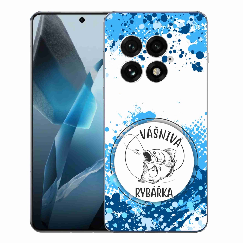 Gelový kryt mmCase na One Plus 13 - vášnivá rybářka bílé pozadí