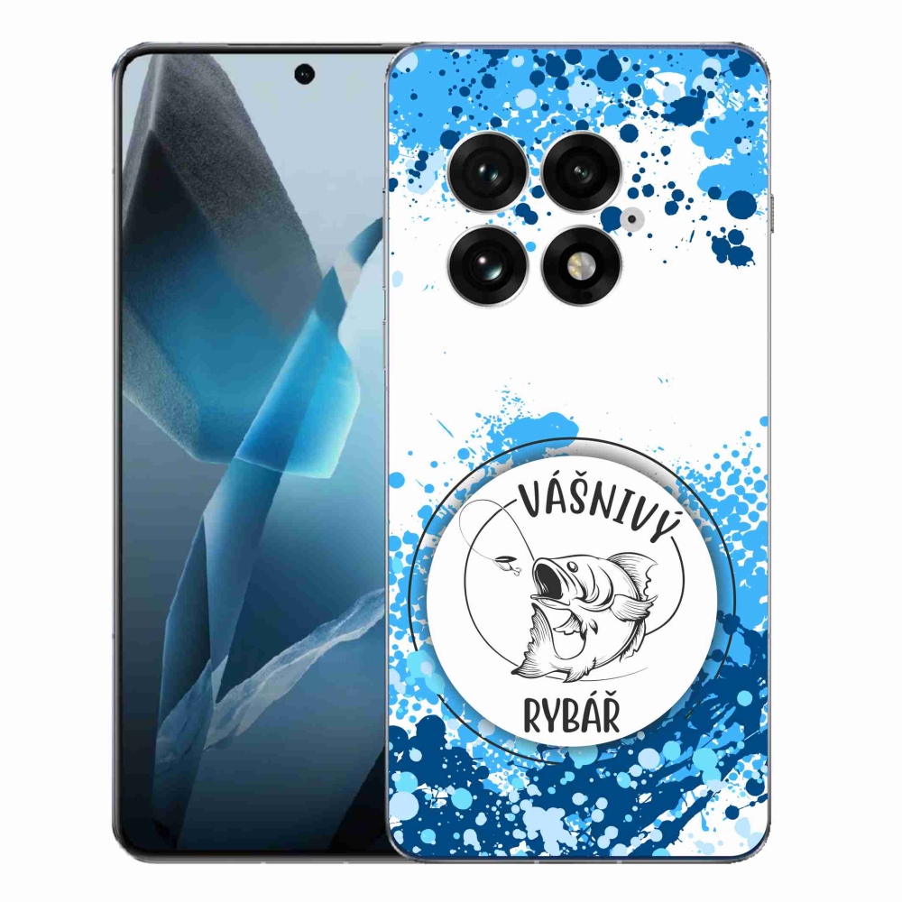 Gelový kryt mmCase na One Plus 13 - vášnivý rybář bílé pozadí