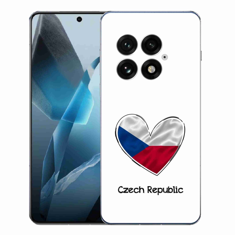 Gelový kryt mmCase na One Plus 13 - vlajka srdce bílé pozadí