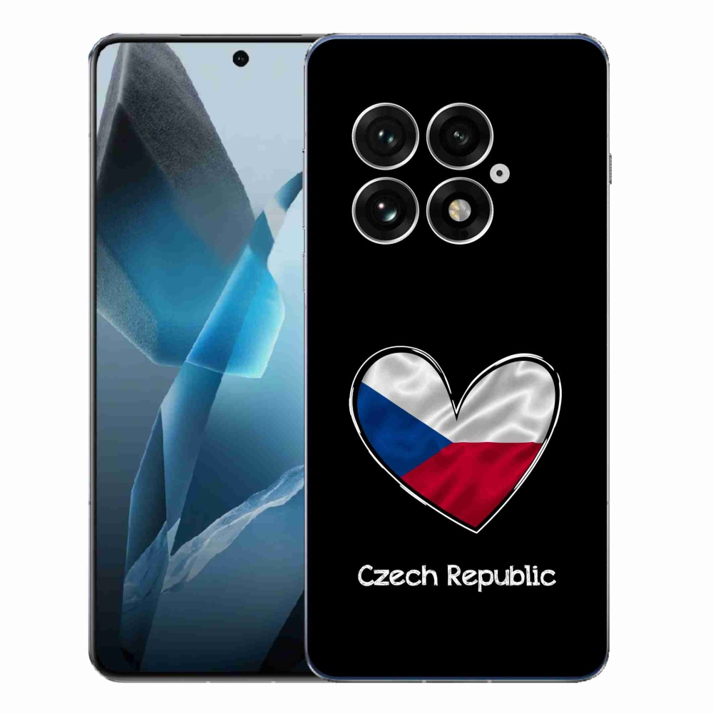 Gelový kryt mmCase na One Plus 13 - vlajka srdce černé pozadí