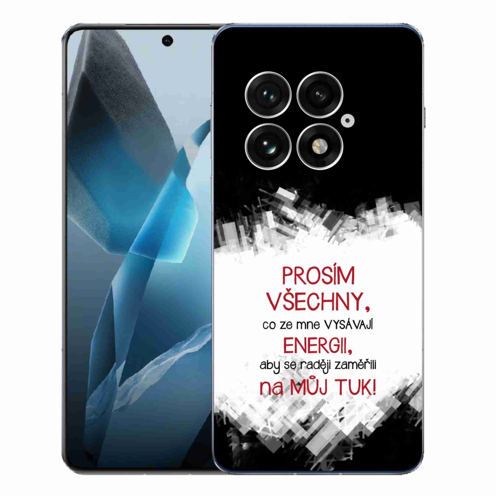Gelový kryt mmCase na One Plus 13 - vtipný text 1 červený