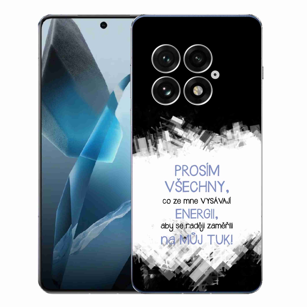 Gelový kryt mmCase na One Plus 13 - vtipný text 1 modrý