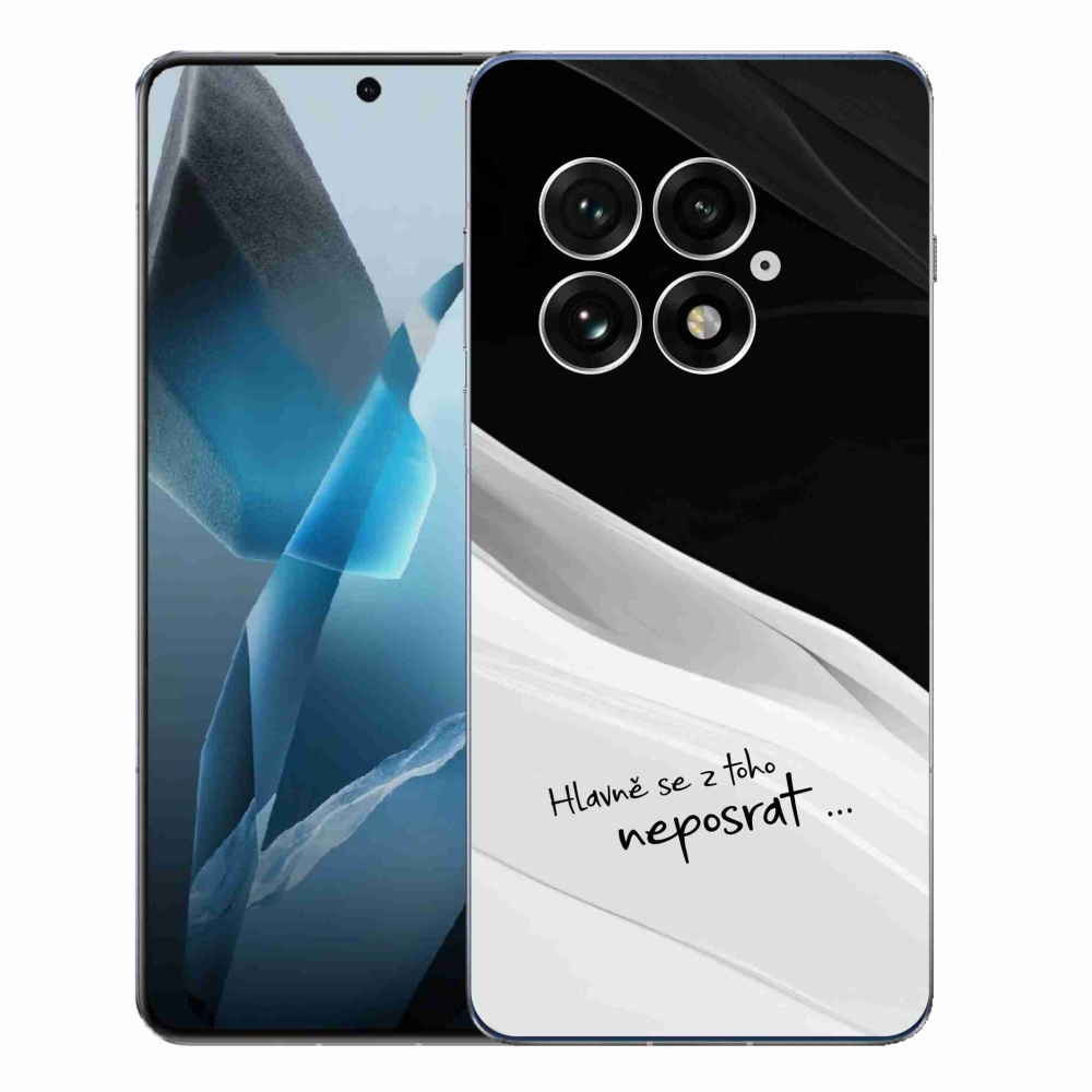 Gelový kryt mmCase na One Plus 13 - vtipný text 13 bíločerné pozadí