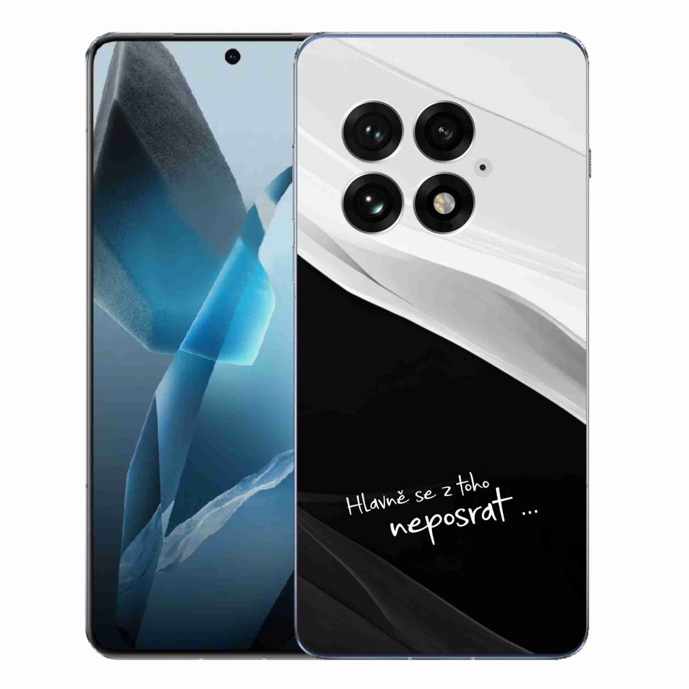 Gelový kryt mmCase na One Plus 13 - vtipný text 13 černobílé pozadí