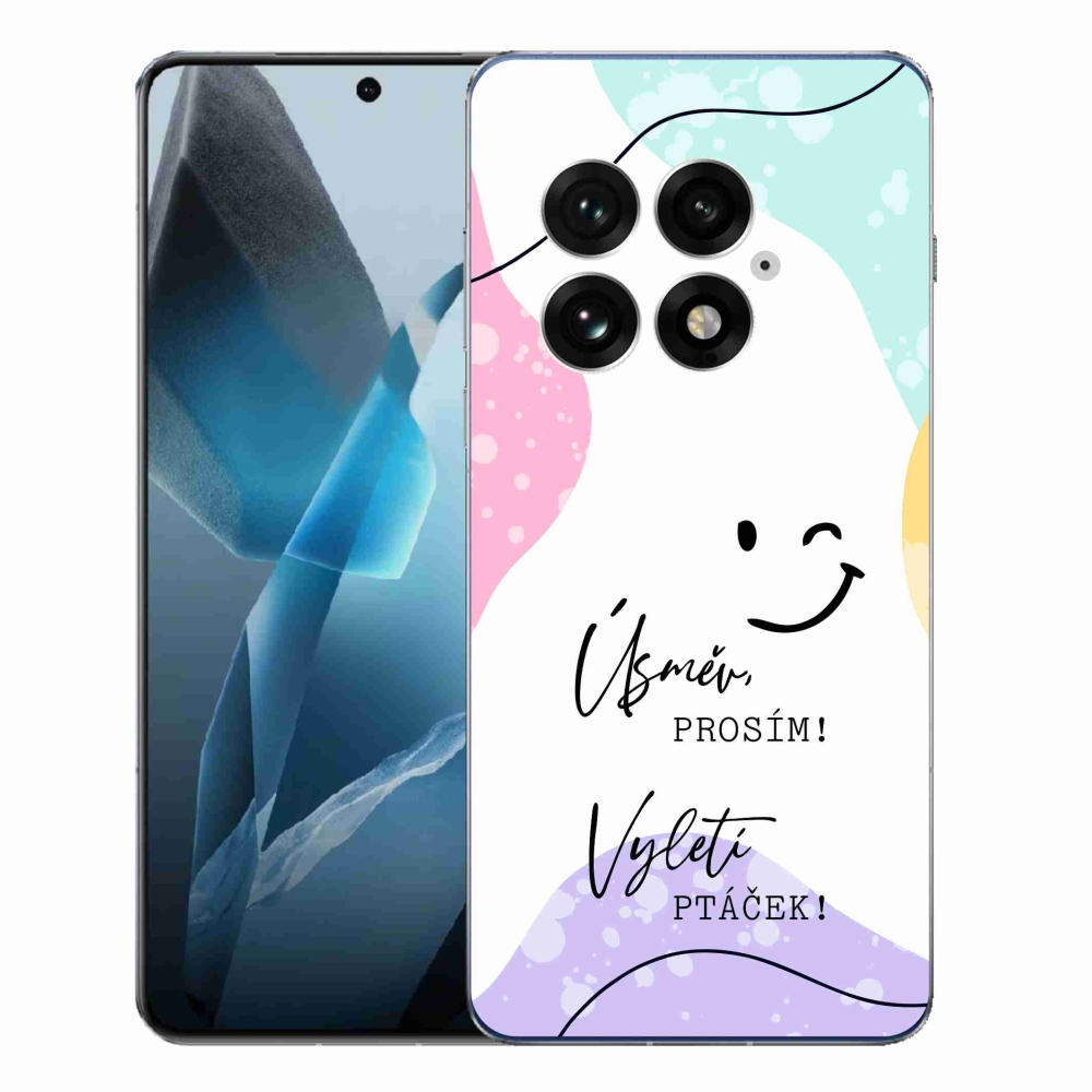 Gelový kryt mmCase na One Plus 13 - vtipný text 4 bílé pozadí