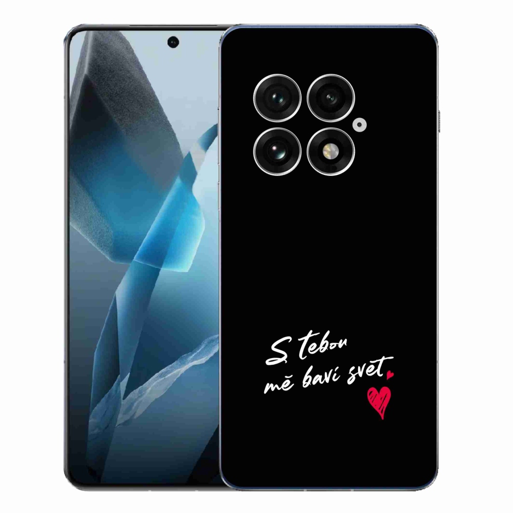 Gelový kryt mmCase na One Plus 13 - zamilovaný text 1 černé pozadí