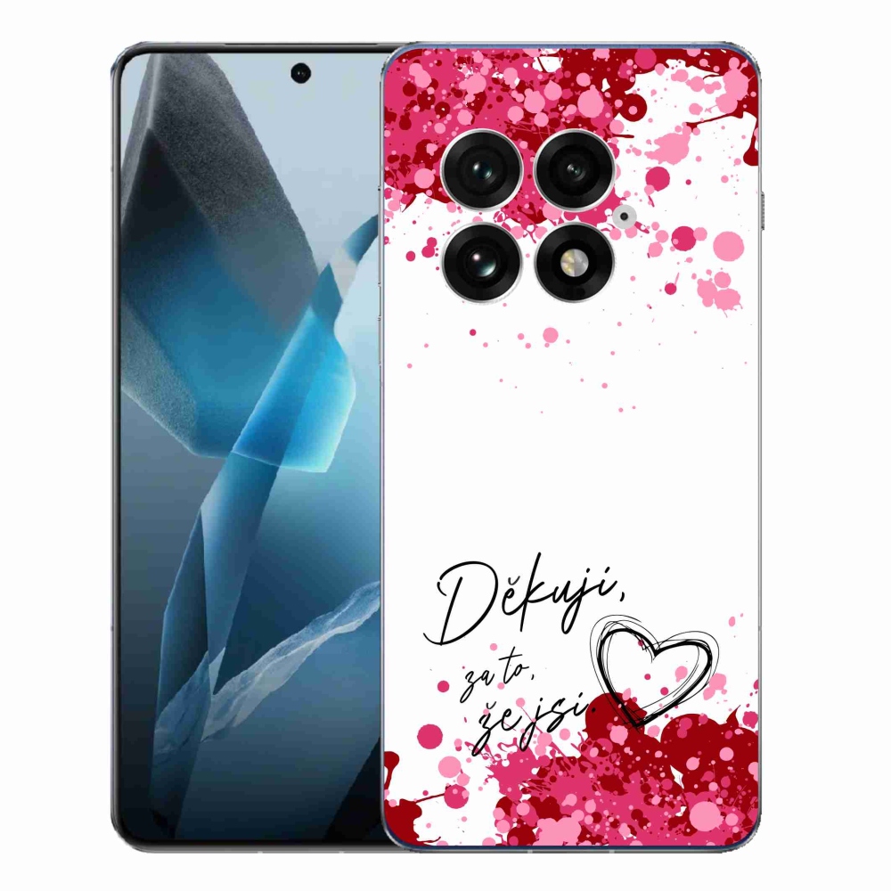 Gelový kryt mmCase na One Plus 13 - zamilovaný text 2 bílé pozadí