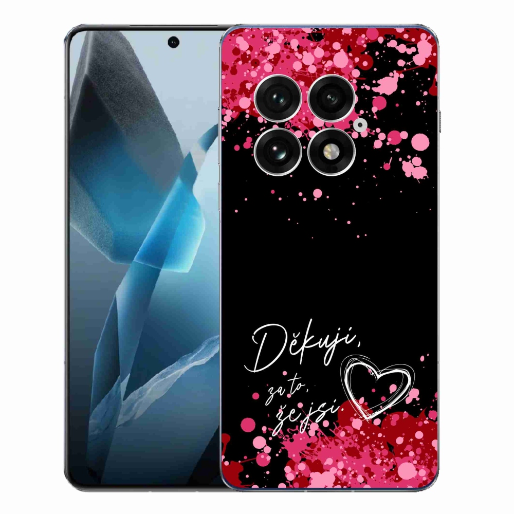 Gelový kryt mmCase na One Plus 13 - zamilovaný text 2 černé pozadí