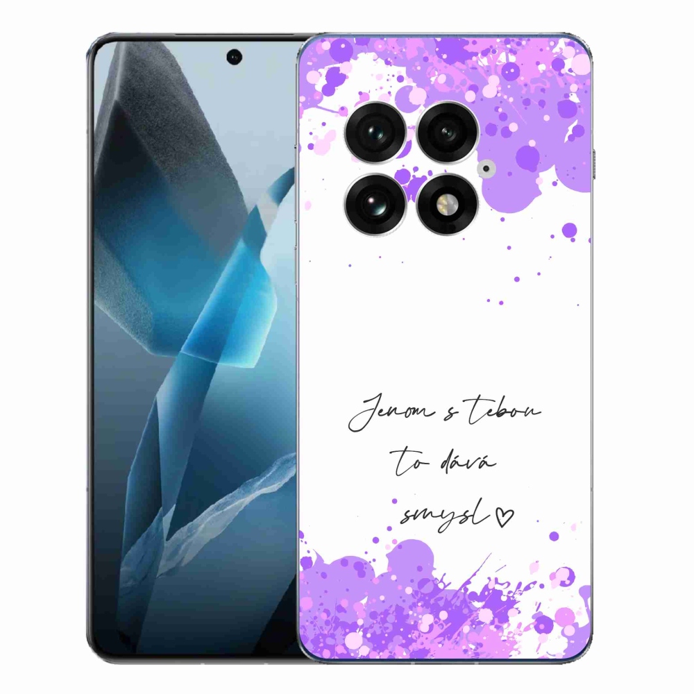 Gelový kryt mmCase na One Plus 13 - zamilovaný text bílé pozadí