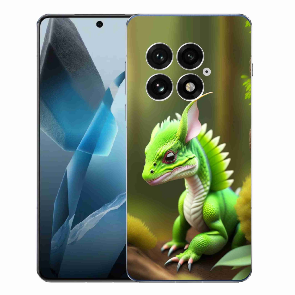 Gelový kryt mmCase na One Plus 13 - zelený dráček