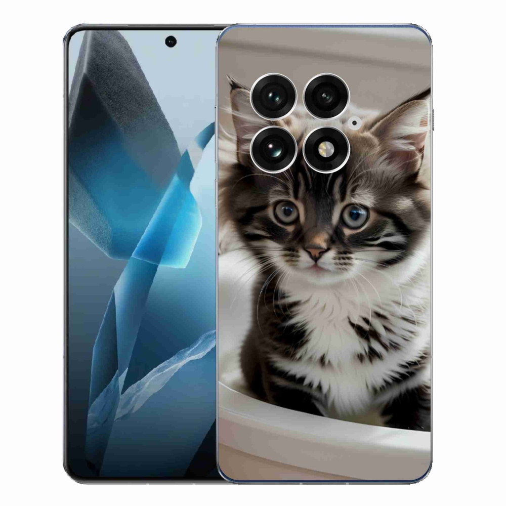 Gelový kryt mmCase na One Plus 13 - zvědavé kotě