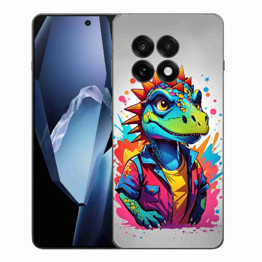 Gelový kryt mmCase na One Plus 13R - barevný dinosaurus