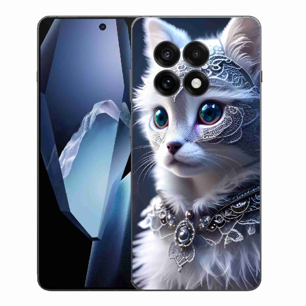 Gelový kryt mmCase na One Plus 13R - bílá kočka