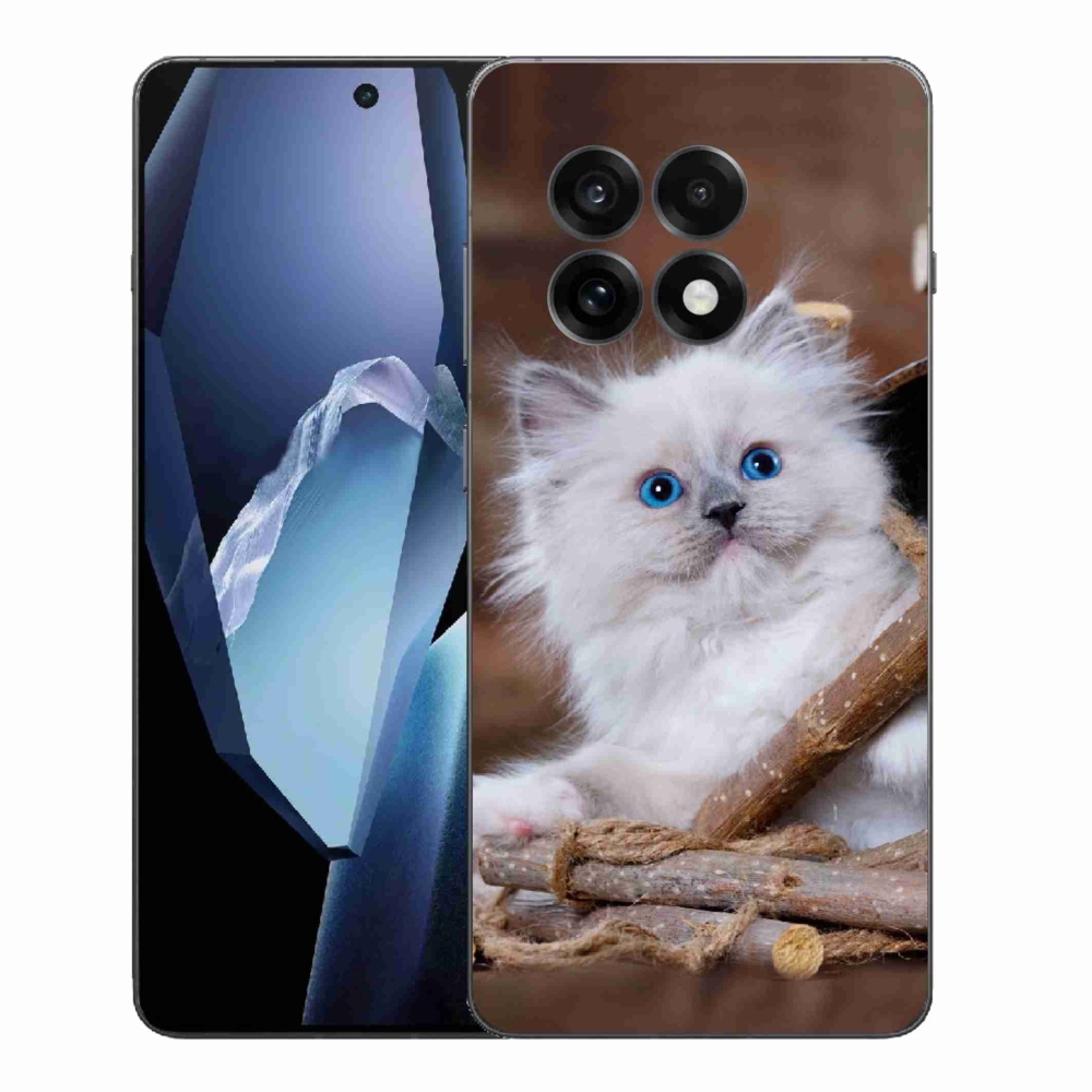 Gelový kryt mmCase na One Plus 13R - bílé kotě