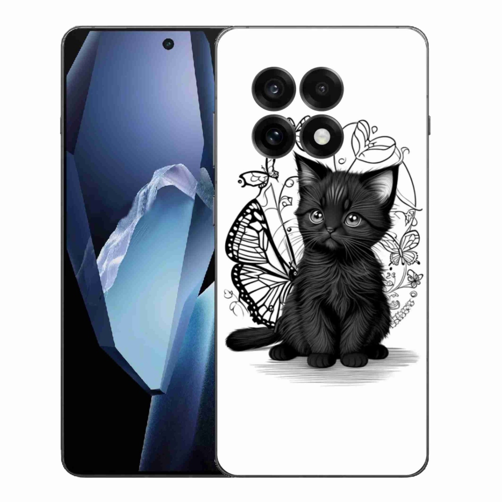 Gelový kryt mmCase na One Plus 13R - černé kotě