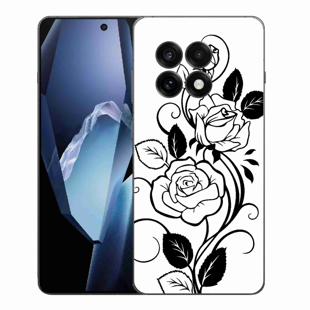 Gelový kryt mmCase na One Plus 13R - černobílá růže