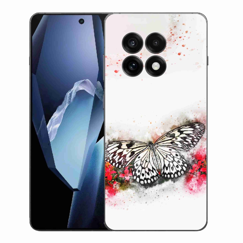 Gelový kryt mmCase na One Plus 13R - černobílý motýl