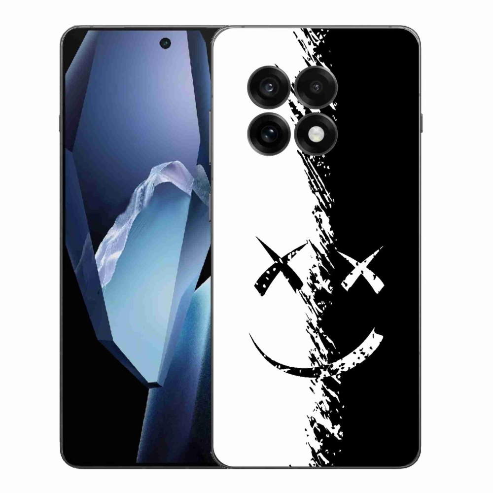 Gelový kryt mmCase na One Plus 13R - černobílý smajlík