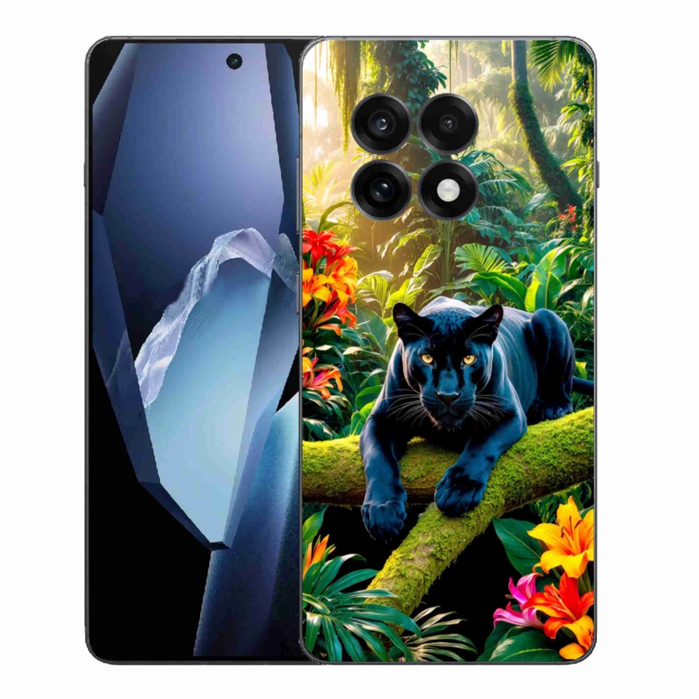 Gelový kryt mmCase na One Plus 13R - černý panter v džungli