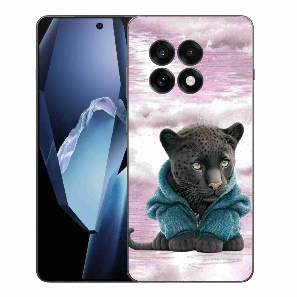 Gelový kryt mmCase na One Plus 13R - černý panter ve svetru