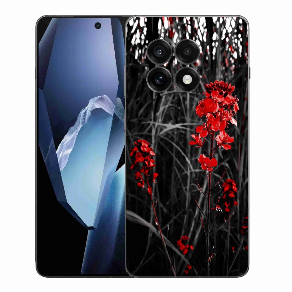 Gelový kryt mmCase na One Plus 13R - červená rostlina