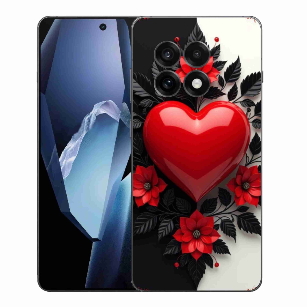 Gelový kryt mmCase na One Plus 13R - červené srdce