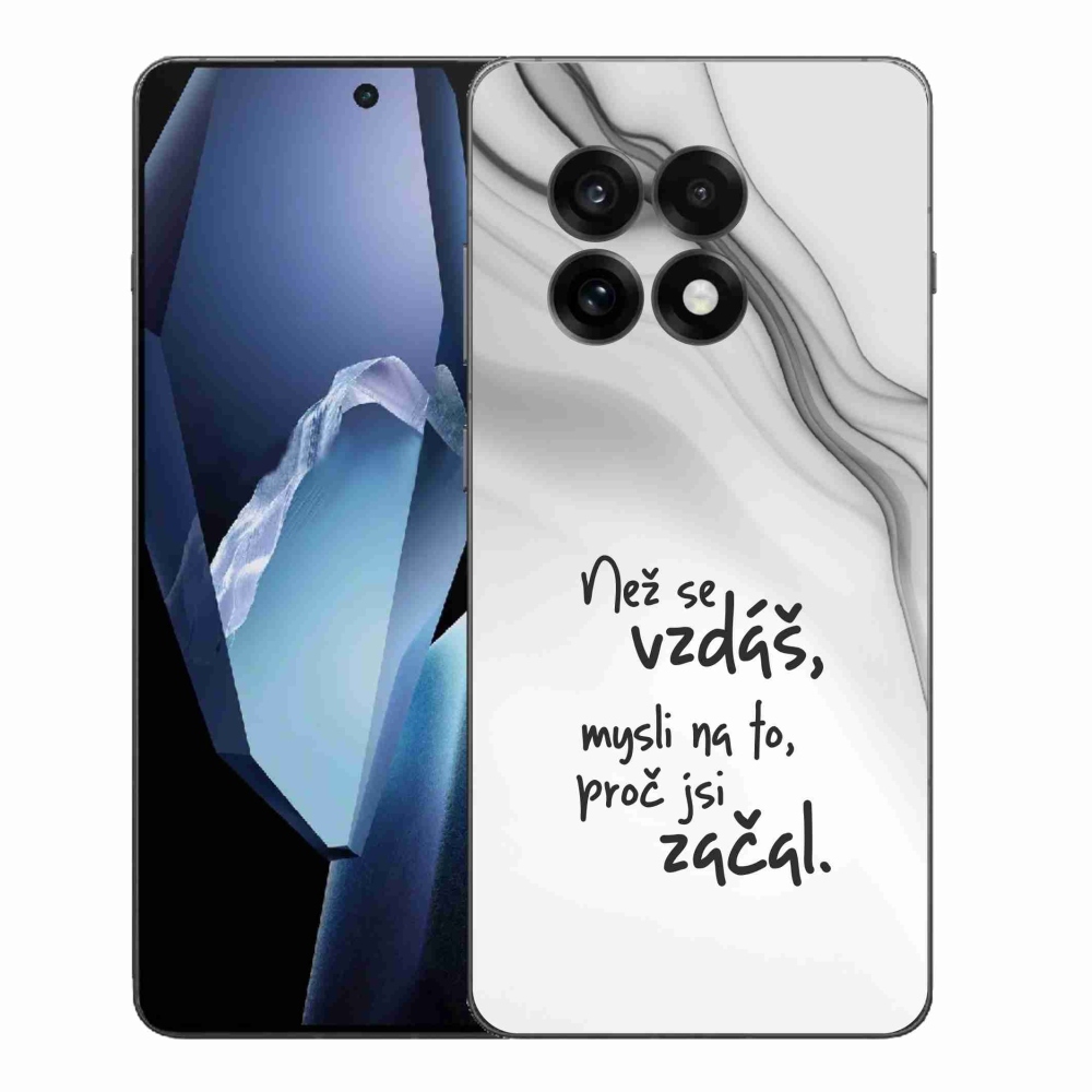 Gelový kryt mmCase na One Plus 13R - citát 2 bílé pozadí