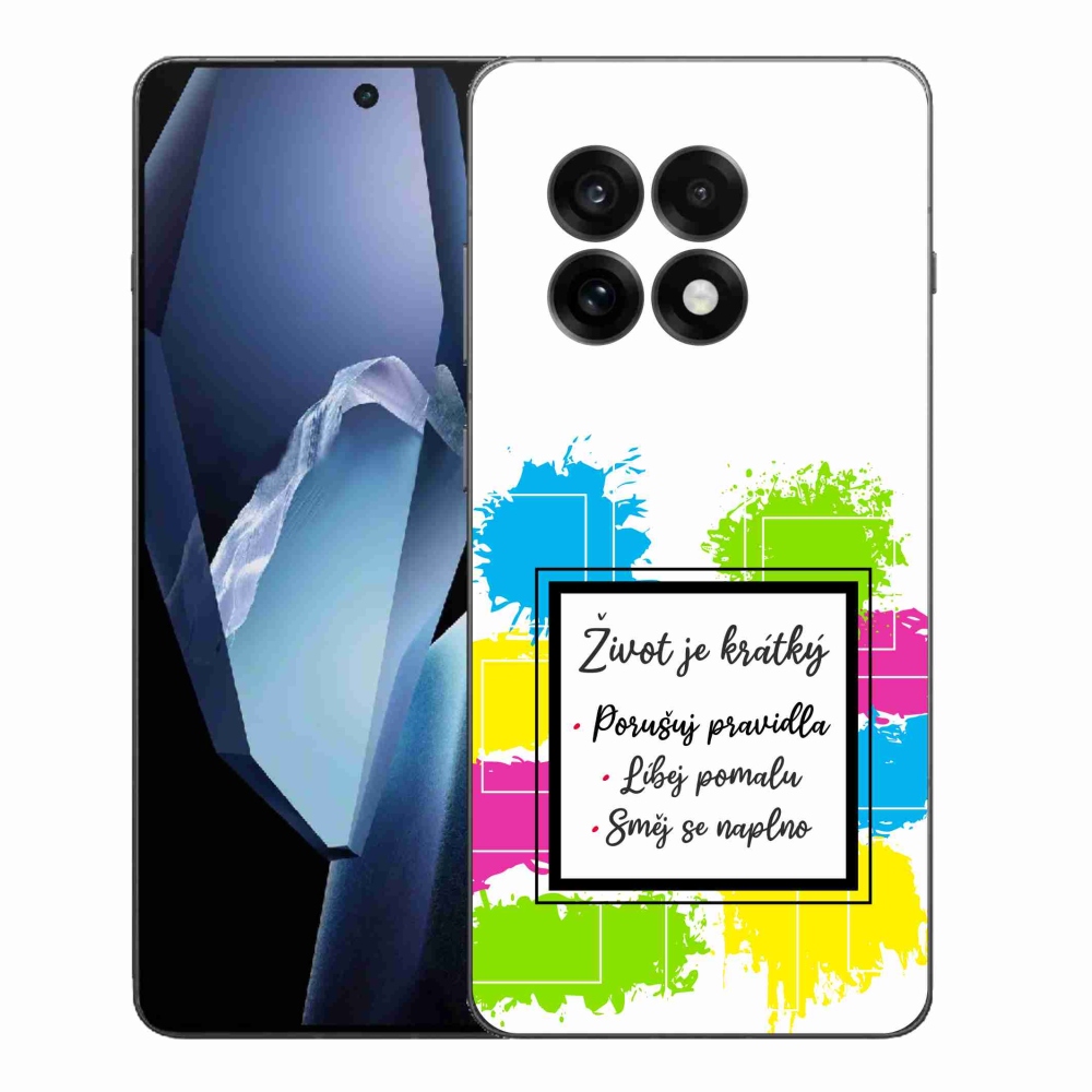 Gelový kryt mmCase na One Plus 13R - citát 5 bílé pozadí