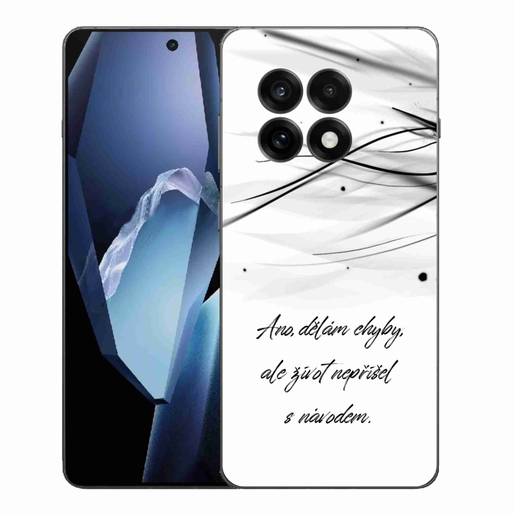 Gelový kryt mmCase na One Plus 13R - citát bílé pozadí