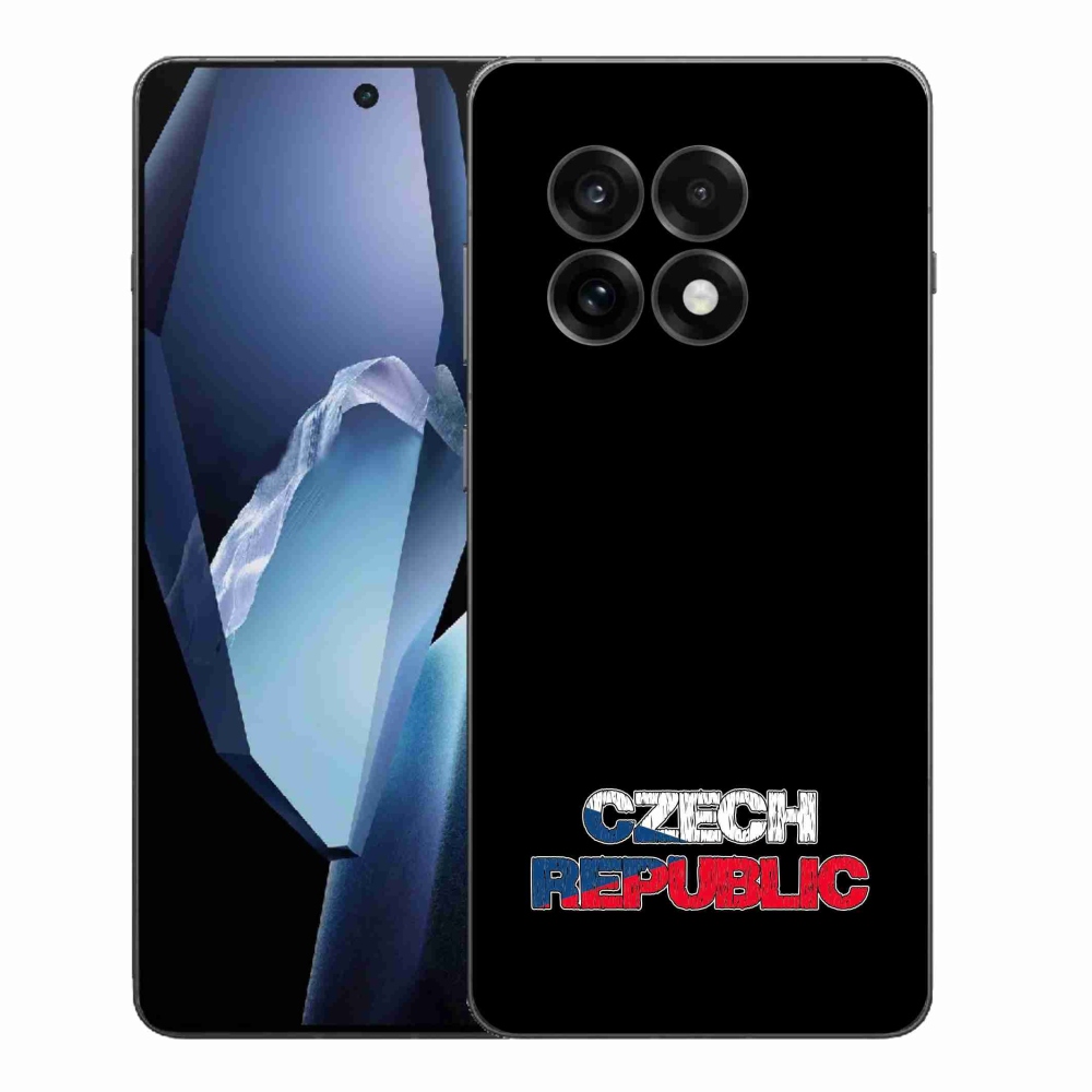 Gelový kryt mmCase na One Plus 13R - Czech Republic černé pozadí