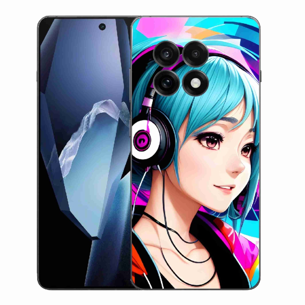 Gelový kryt mmCase na One Plus 13R - dívka se sluchátky